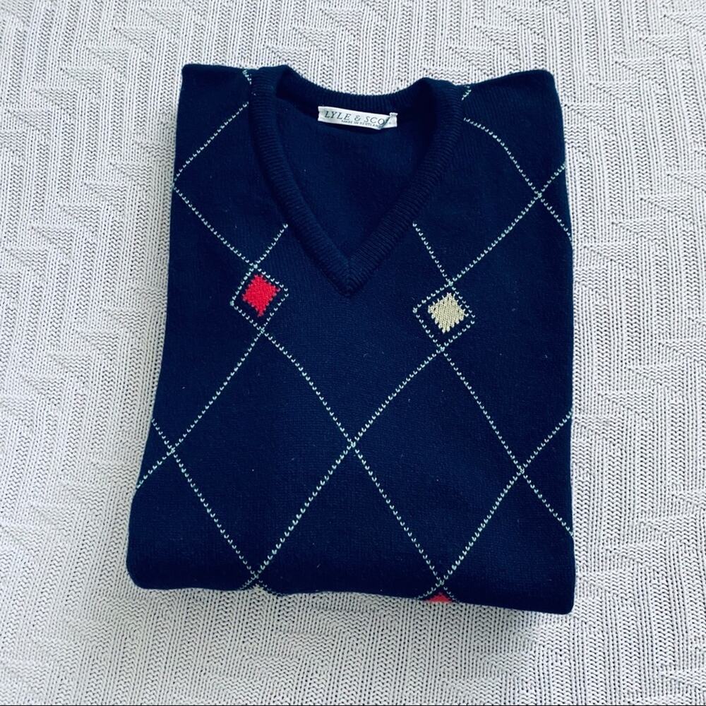 Vintage Lyle & Scott blue Scottish wool sweater